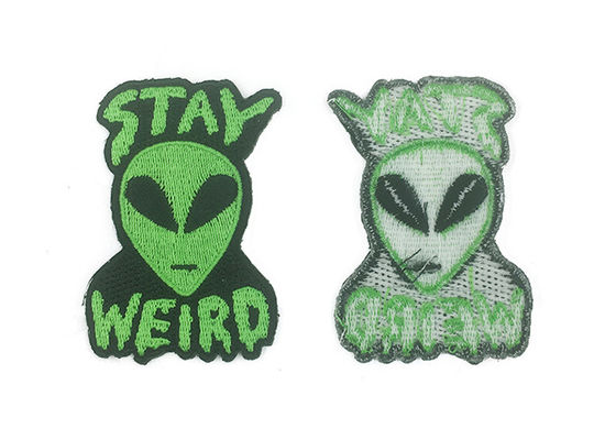 Clothes Iron On Embroidery Patches For Jackets , Embroidered Sew On Custom Badges supplier