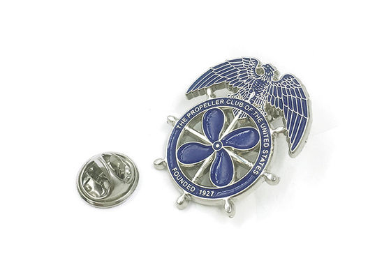 Silver Metal Enamel Lapel Pins Die Casting Process Suit Backpack Decor supplier