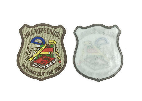 Brooches Adhesive Embroidered Patches Iron - On Backing Customized Shape supplier