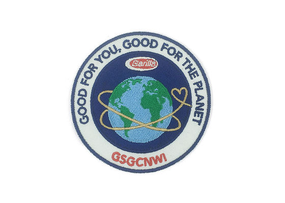 Custom Iron On Clothes Adhesive Embroidered Patches Laser Cut Border supplier