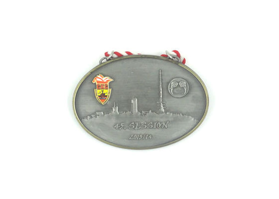 Die Casting Personalized Gold Medals , Custom Metal Medallions With Twisted Rope supplier