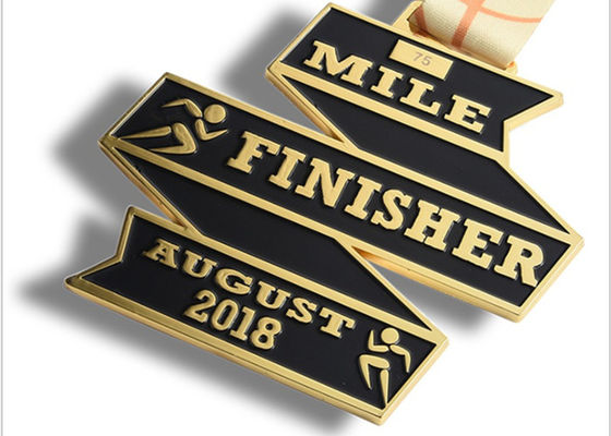 Logo Custom Ribbon Shape Custom Award Medals Soft Enamel Die Casting Plated supplier