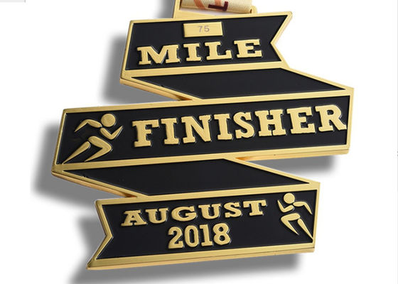 Logo Custom Ribbon Shape Custom Award Medals Soft Enamel Die Casting Plated supplier