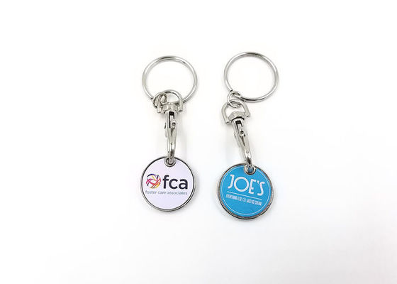 Eco - Friendly Personalized Metal Keychains Epoxy Resin Printed Logo Processing supplier