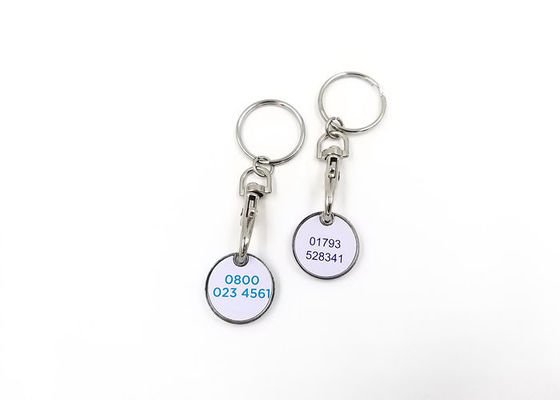 Eco - Friendly Personalized Metal Keychains Epoxy Resin Printed Logo Processing supplier