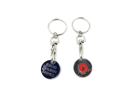 Shopping Trolley Coin Holder Personalized Metal Keychains Epoxy Soft Enamel supplier