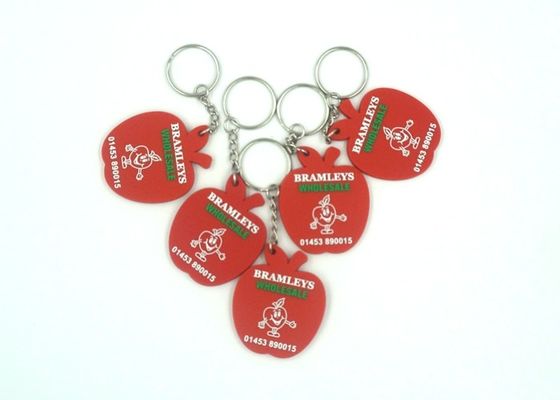 PVC Apple Shape Washable Custom Anime Keychains Long Lasting Non - Fading supplier