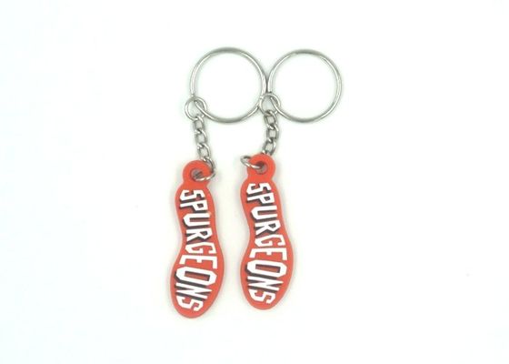 Irregular Shape 2D Soft PVC Keychains 50x15x2mm For Brand Promotion supplier