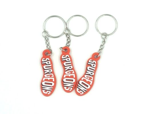 Irregular Shape 2D Soft PVC Keychains 50x15x2mm For Brand Promotion supplier