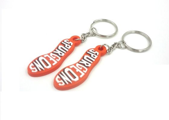 Irregular Shape 2D Soft PVC Keychains 50x15x2mm For Brand Promotion supplier