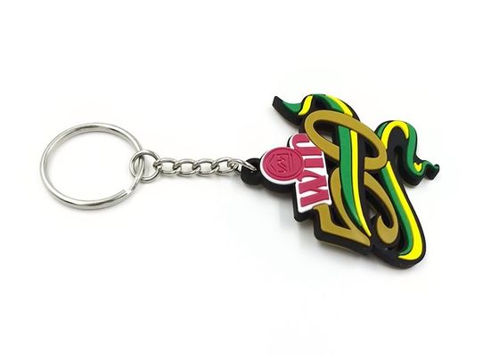 Personalized PVC Hollow Custom Made Keyrings , Double Size Rubber Custom Soft Keychains supplier