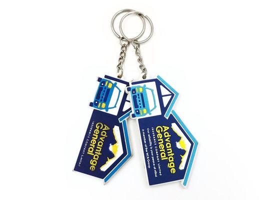 Personalized House Shape Soft PVC Keychains Eco - Friendly Washable Fade Proof supplier