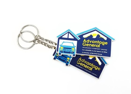 Personalized House Shape Soft PVC Keychains Eco - Friendly Washable Fade Proof supplier