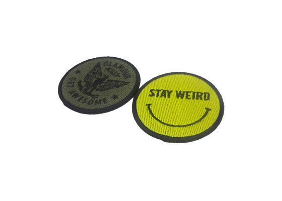 Personalized Iron On Large Custom Embroidered Patches Round Shape Multi Color supplier