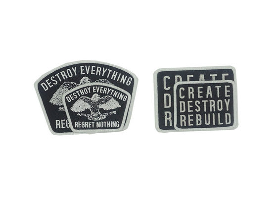 Woven Fabric Sew - On Adhesive Embroidered Patches Square / Custom Shape supplier