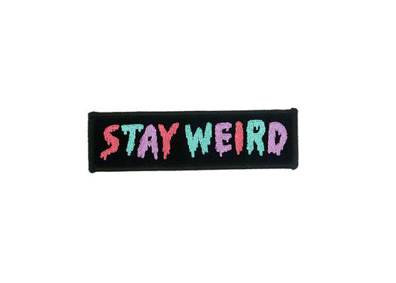 Hot Melt Adhesive Embroidered Cloth Patches , Durable Custom Embroidered Patches For Hats supplier