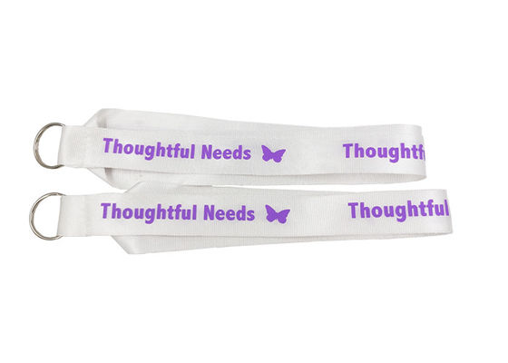 902mm X 25mm Custom Team Lanyards , Classic White Printed Neck Lanyards supplier