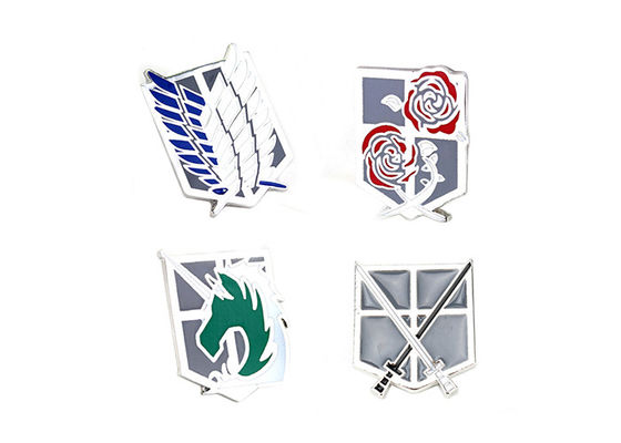 Iron Silver Brooch Pin Men 'S Suit Shirt Collar Accessories / Lapel Pin Badges supplier