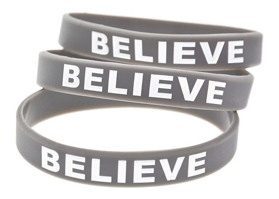 Blue Or Gray Sports Silicone Wristbands / Custom Made Silicone Bracelets supplier