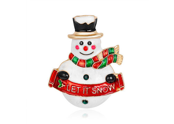 Customized Christmas Snowman Badges Enamel Lapel Pins For Friend Collectible supplier