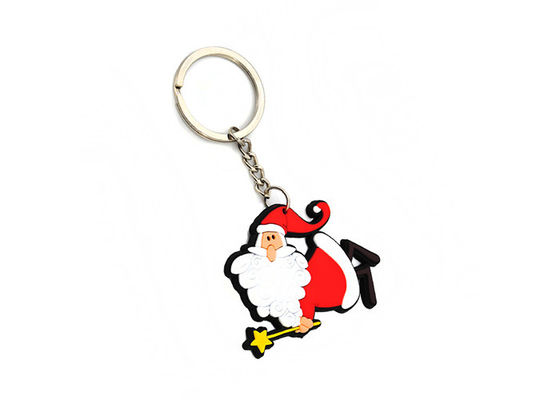 Cartoon Embossed Soft PVC Keyring For Advertising Normal Size 50mm supplier