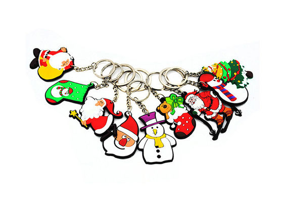 Cartoon Embossed Soft PVC Keyring For Advertising Normal Size 50mm supplier