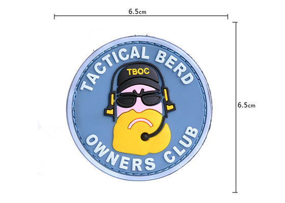 Round Soft PVC Patches Badge Morale Decorative For Clothing / Caps supplier