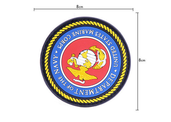 Round Soft PVC Patches Badge Morale Decorative For Clothing / Caps supplier