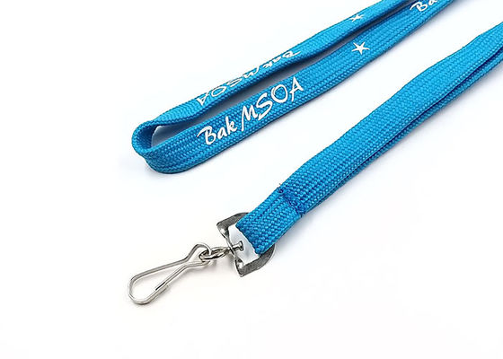 Classic Logo Custom Tubular Lanyards Flat Strap With Hook For ID Badge supplier