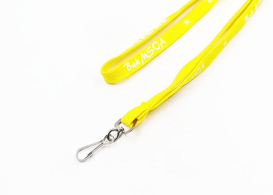 Classic Logo Custom Tubular Lanyards Flat Strap With Hook For ID Badge supplier