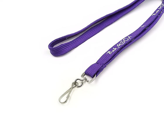 Classic Logo Custom Tubular Lanyards Flat Strap With Hook For ID Badge supplier